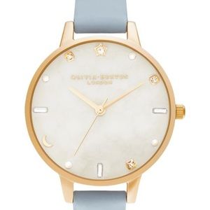 Olivia Burton Celestial Leather Strap Watch, 34mm